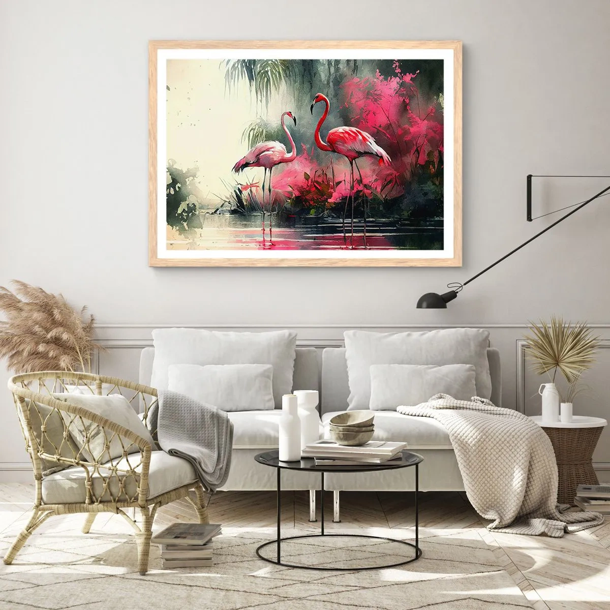 Affisch i ram av ljusek - En lektion i naturlig charm - 100x70 cm