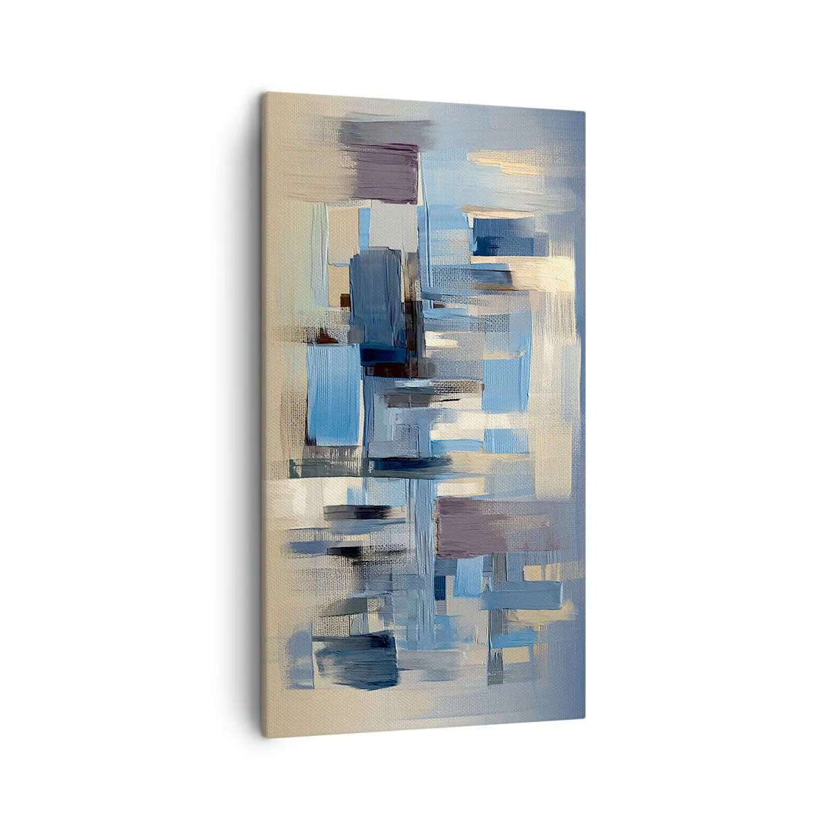 Canvastavla - Bild på duk - Blå konstruktion - 45x80 cm