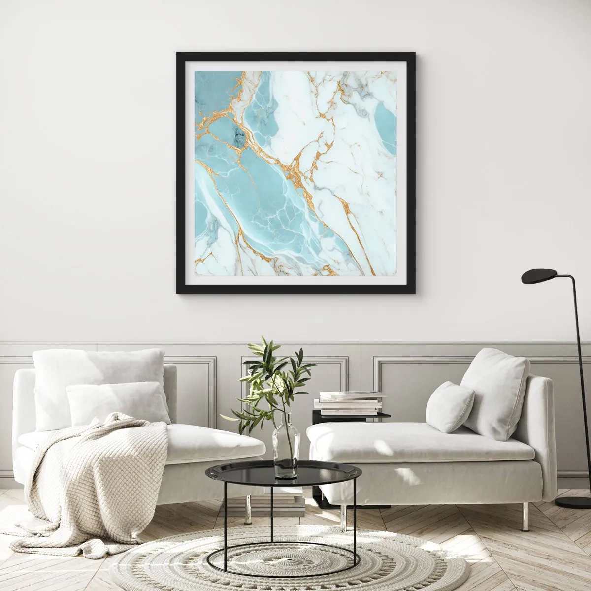 Affisch i svart ram - Stenrikedom - 50x50 cm