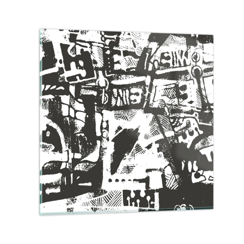 Glastavla - Bild på glas - Ordning eller kaos? - 40x40 cm