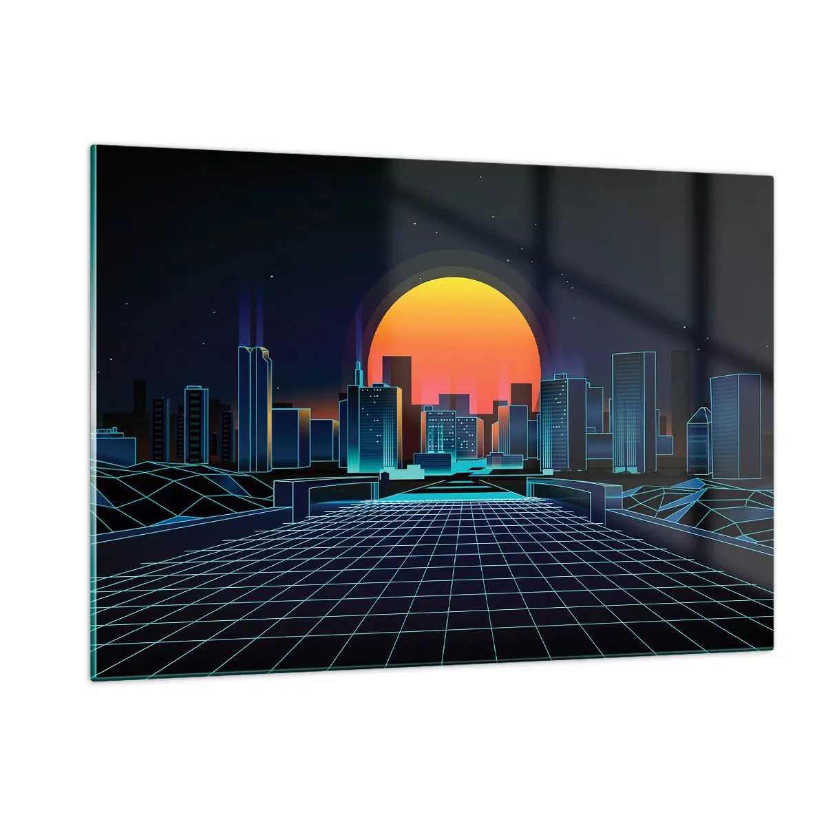 Glastavla - Bild på glas - Vill du fortfarande till verkligheten? - 120x80 cm