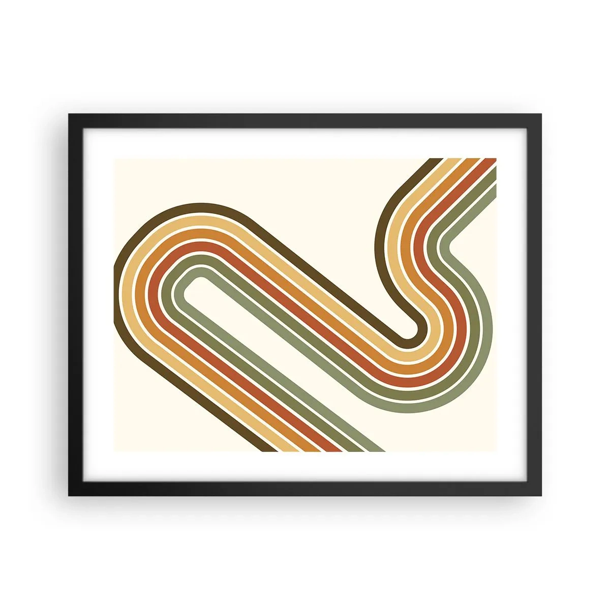 Affisch i svart ram - Zig-zack mot målet - 50x40 cm