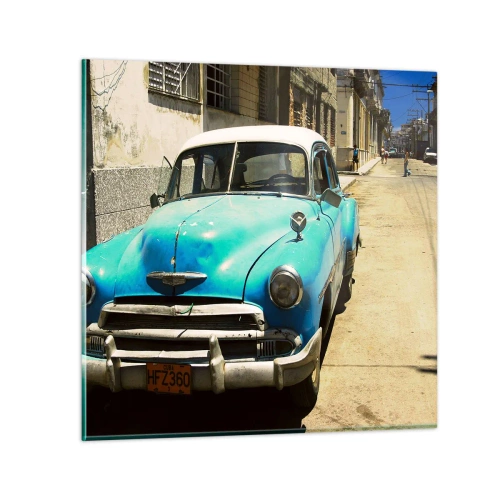 Glastavla - Bild på glas - Evviva Cuba! - 60x60 cm