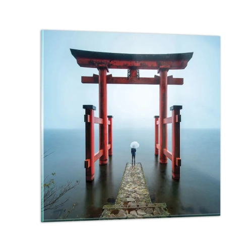 Glastavla - Bild på glas - Japansk begrundan - 70x70 cm