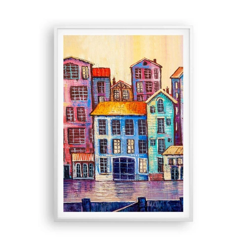 Affisch i vit ram - En sagostad - 70x100 cm