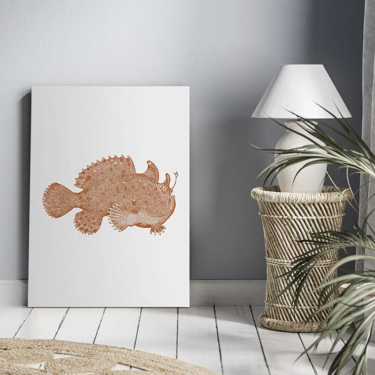 Canvastavla - Bild på duk - Och ändå en fisk - 70x100 cm