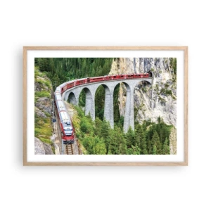 Affisch i ram av ljusek - Dags för fjällutsikter - 70x50 cm