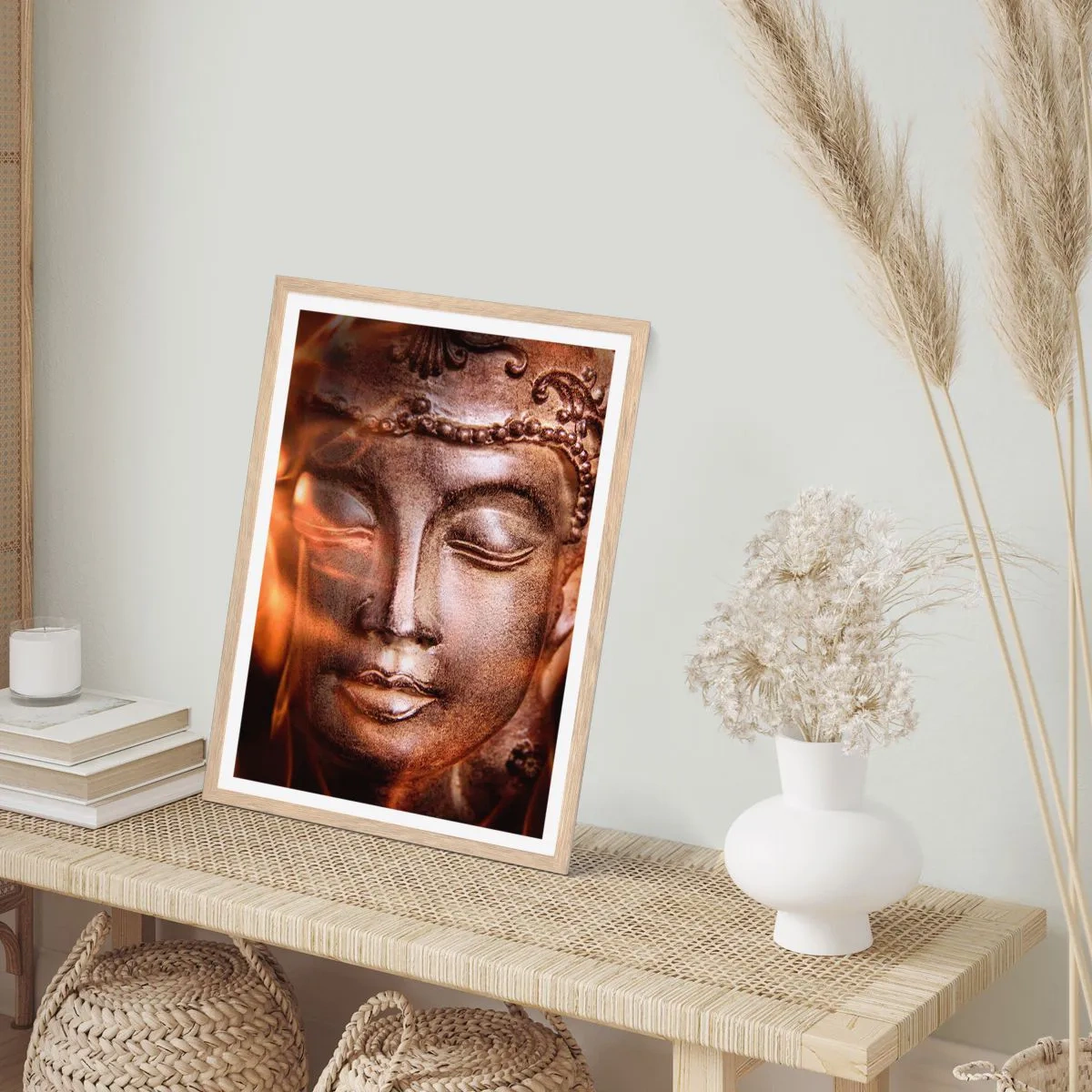 Affisch i ram av ljusek - Det finns bara här och nu - 50x70 cm