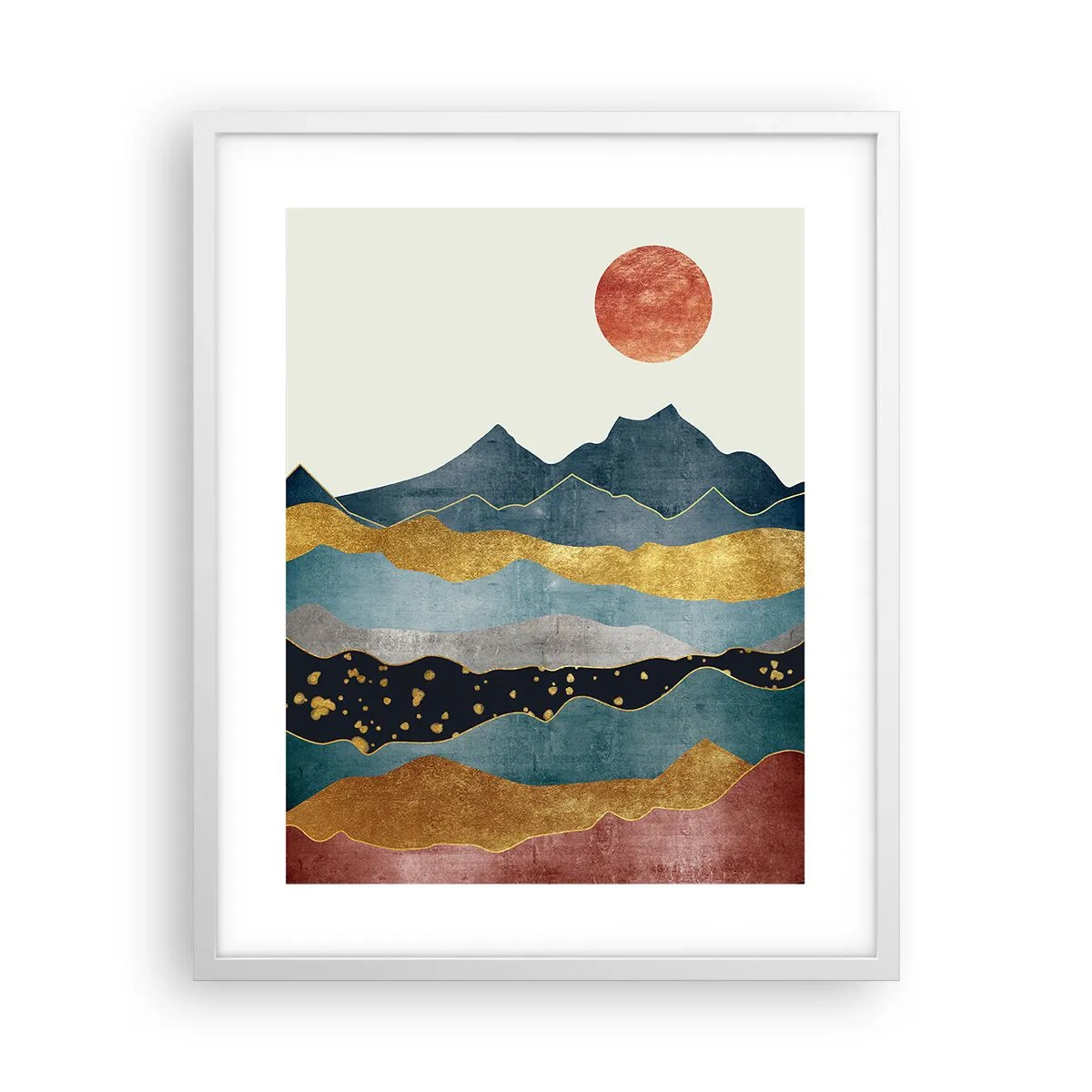 Affisch i vit ram - Världens tvärsektion - 40x50 cm