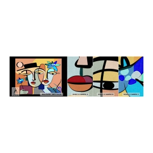 Provbit av fototapet Premium Sand - Picassos randez vous - Ansikten, Modern, Kubism - 100x30 cm