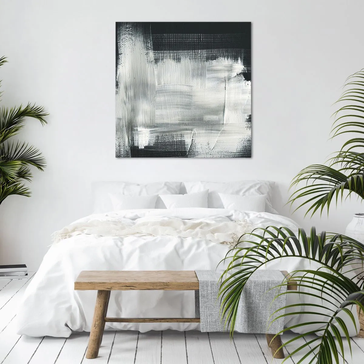 Canvastavla - Bild på duk - Vävd av det vertikala och horisontella - 70x70 cm