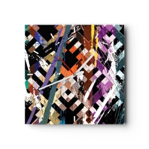 Väggklocka - Klocka på glas - Kvadraten - 30x30 cm