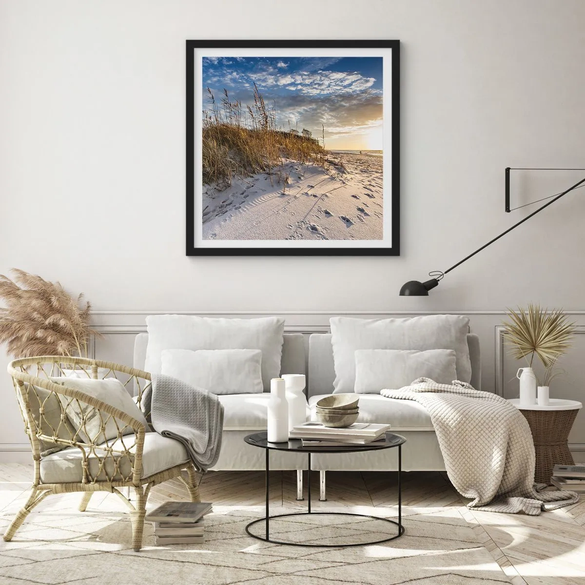 Affisch i svart ram - Inbjudan till promenad - 60x60 cm