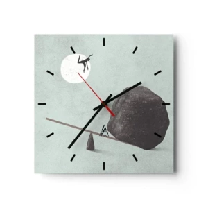 Väggklocka - Klocka på glas - Uppfylld dröm - 40x40 cm