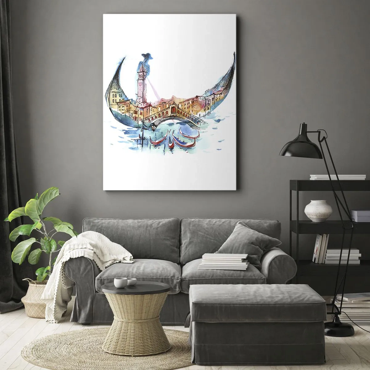 Canvastavla - Bild på duk - Vi flyter genom staden - 80x120 cm