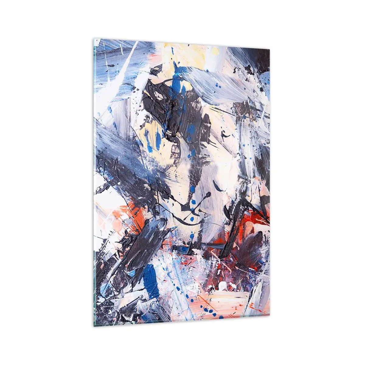 Glastavla - Bild på glas - Abstraktionen galna dans - 80x120 cm