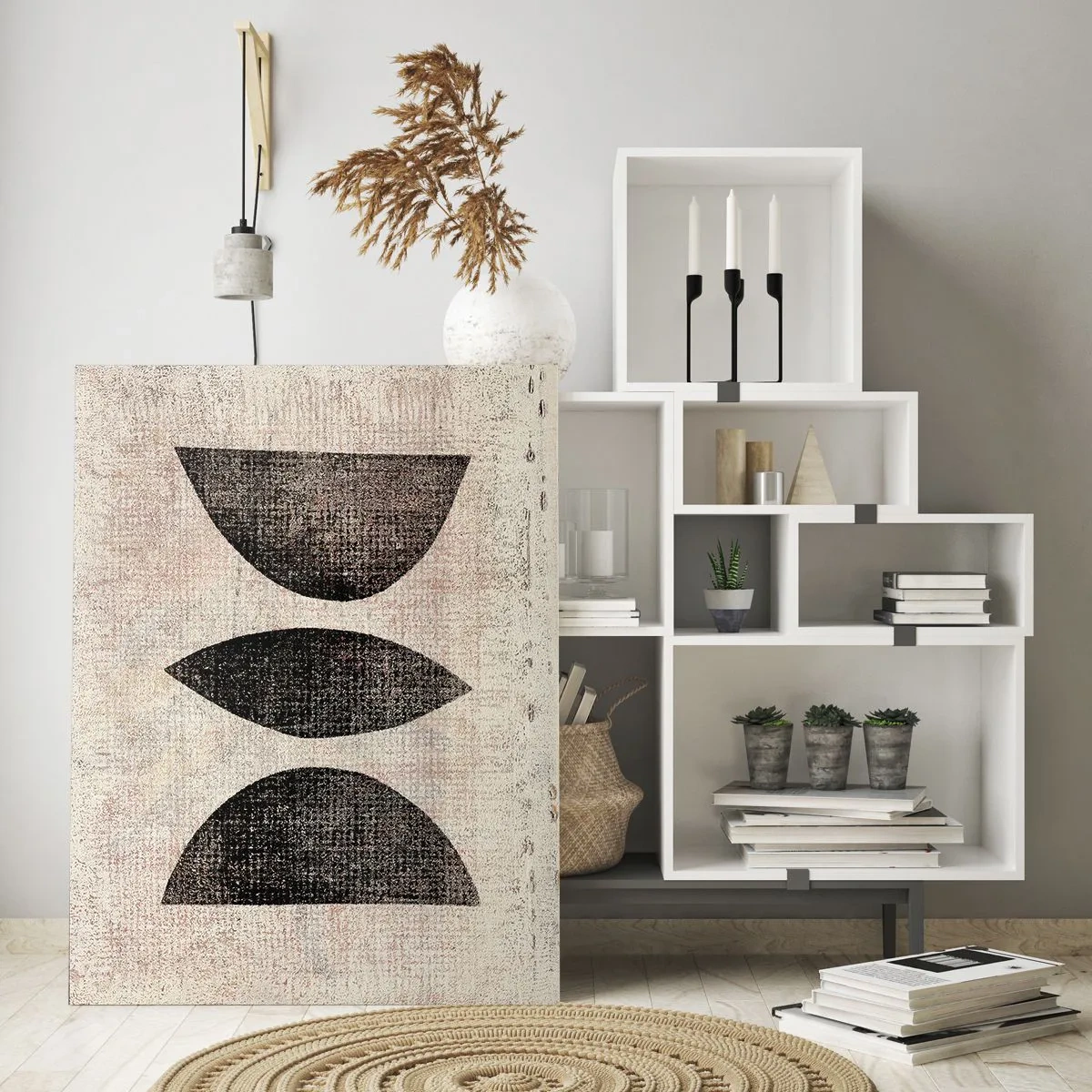 Glastavla - Bild på glas - Etnisk abstraktion - 50x70 cm