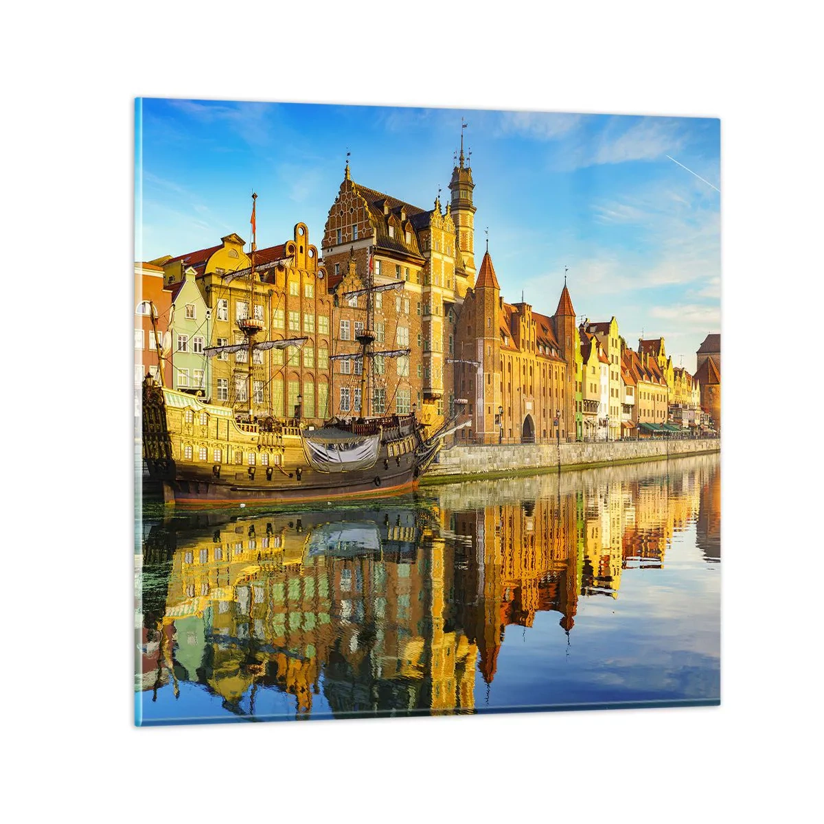 Glastavla - Bild på glas - Det förflutnas spegelbild - 40x40 cm