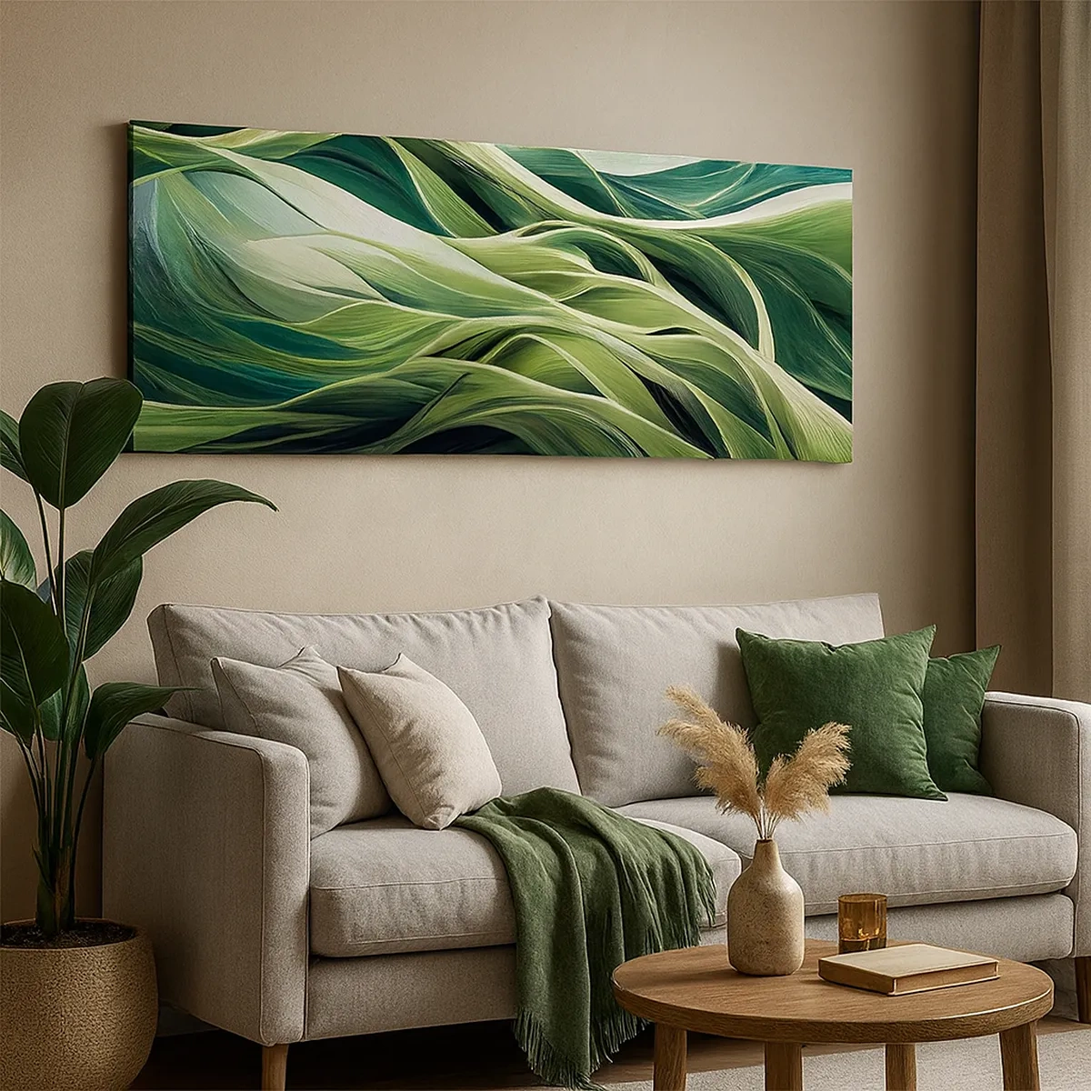 Canvastavla - Bild på duk - Ett abstrakt spel med grönt - 30x30 cm