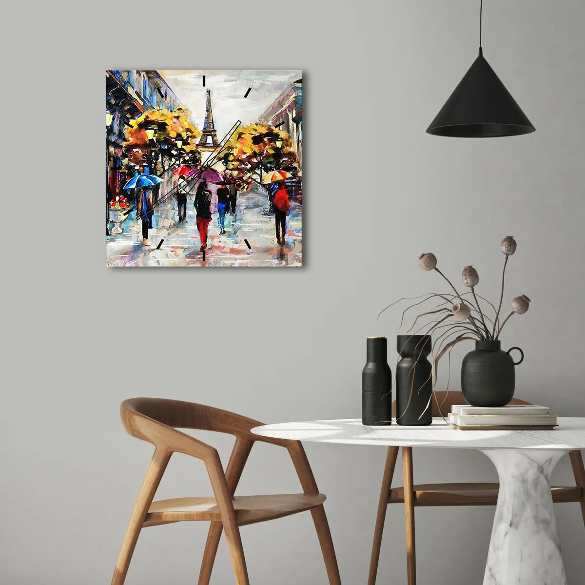 Väggklocka - Klocka på glas - Särskilt vacker på hösten - 40x40 cm