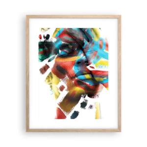 Affisch i ram av ljusek - Färgrik personlighet - 40x50 cm