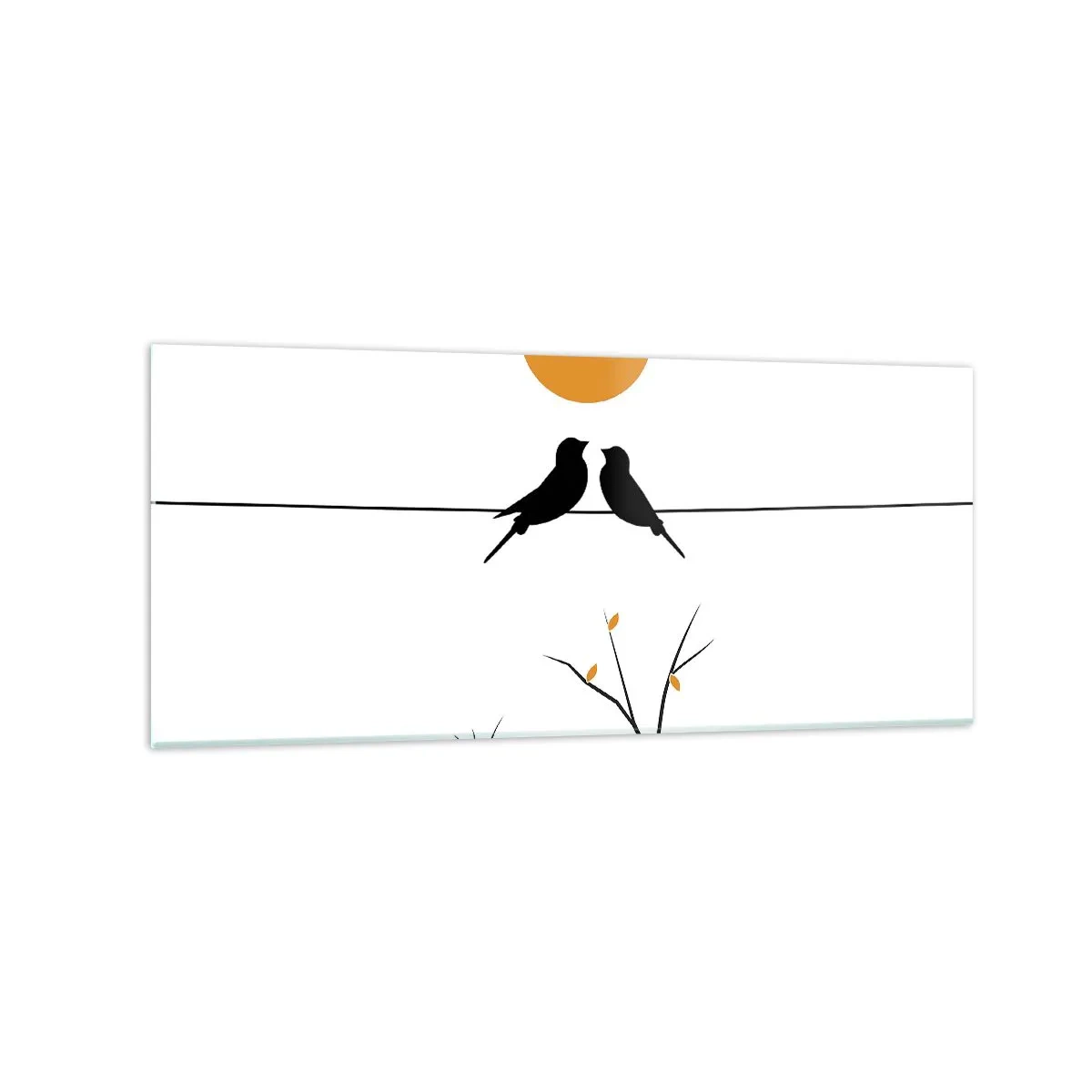 Glastavla - Bild på glas - Näktergalens kväll - 120x50 cm