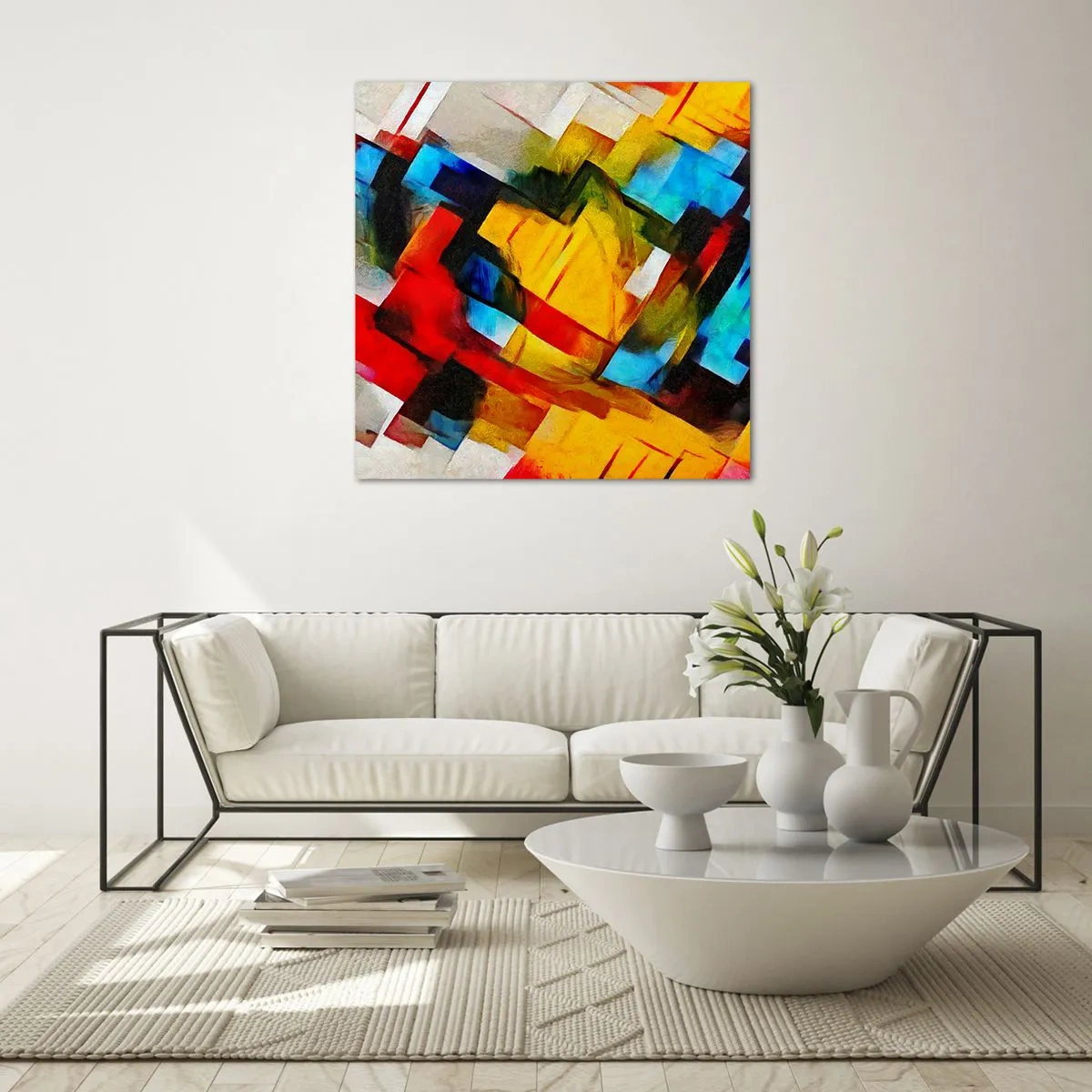 Glastavla - Bild på glas - Färgmix - 50x50 cm