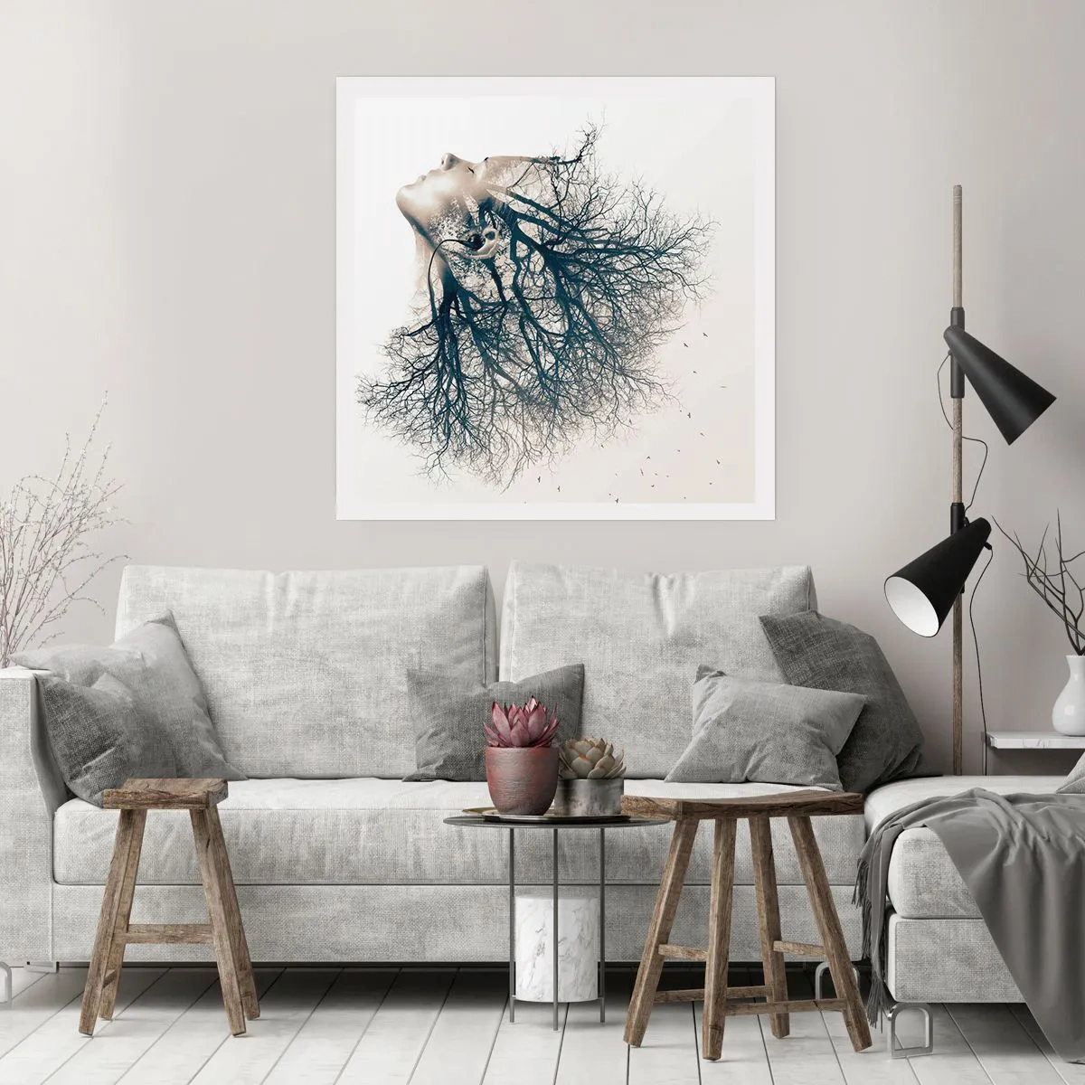 Affisch - Lyssnar på trädens viskningar - 60x60 cm