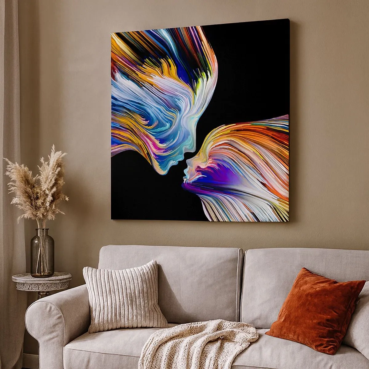 Canvastavla - Bild på duk - Fusion av energi och ljus - 30x30 cm