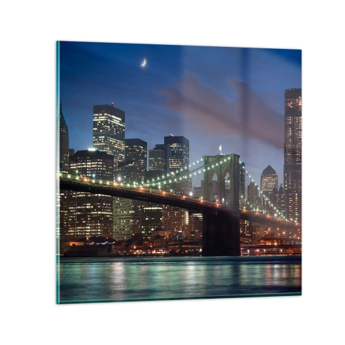 Glastavla - Bild på glas - Glödande natt - 30x30 cm