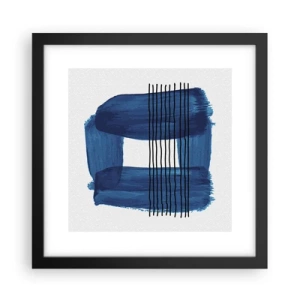 Affisch i svart ram - Svart-blå komposition - 30x30 cm