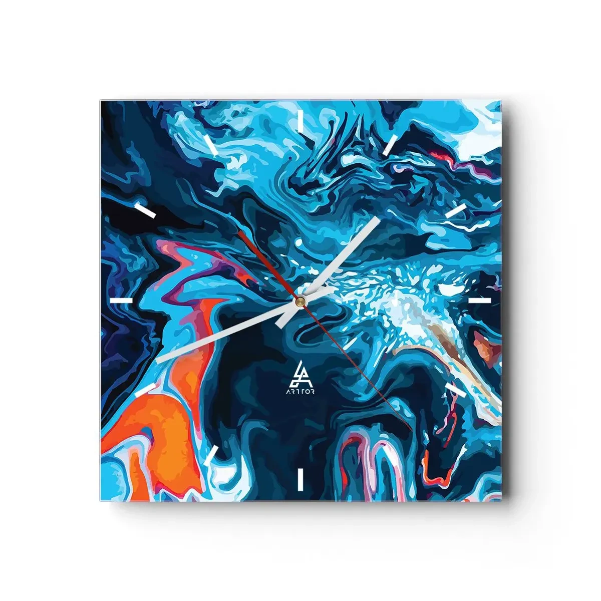 Väggklocka - Klocka på glas - En resa till himlens inre - 40x40 cm