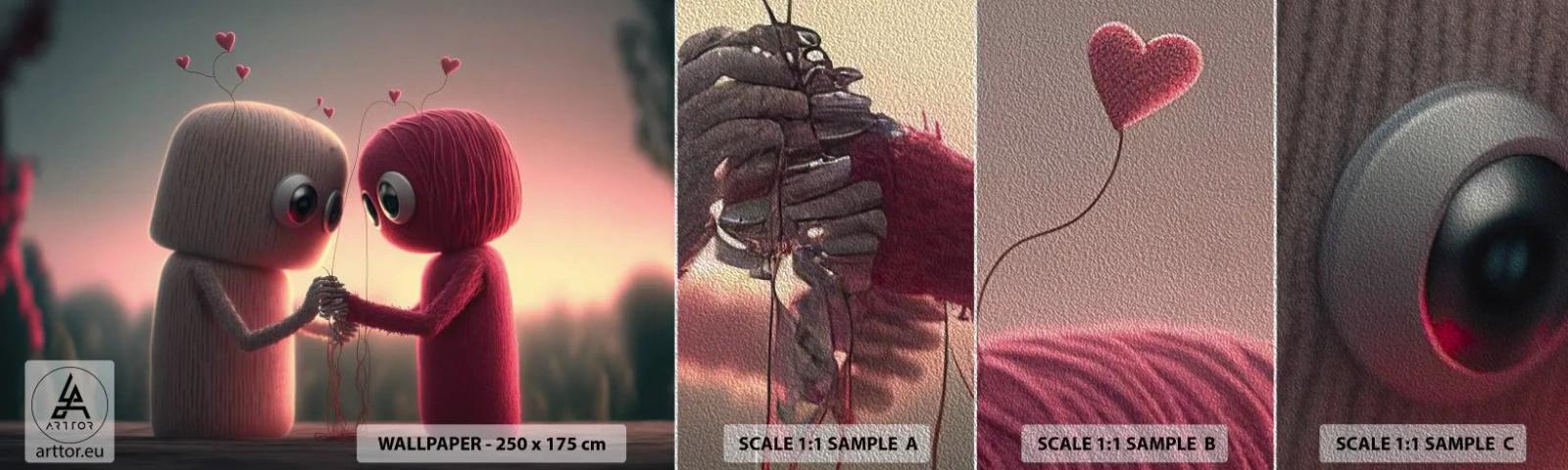 Provbit av fototapet Premium Sand - Alla får lov att älska - Ull, Barns, Kärlek - 100x30 cm