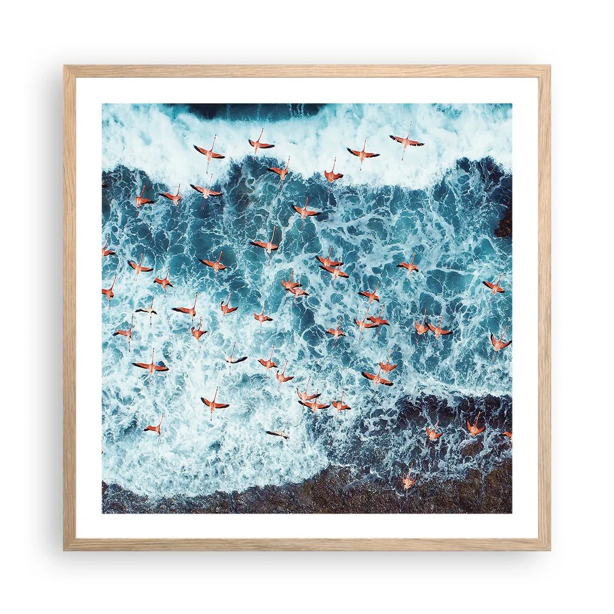 Affisch i ram av ljusek - Kustparad - 60x60 cm