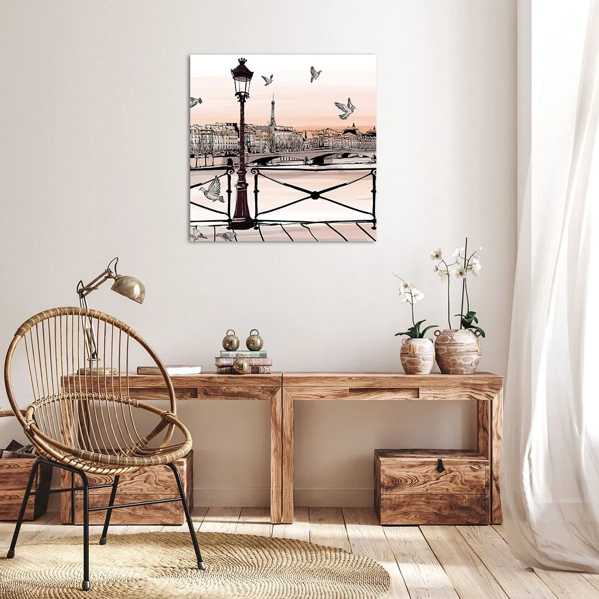 Canvastavla - Bild på duk - Över Paris tak - 30x30 cm