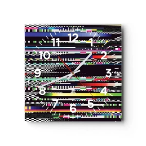 Väggklocka - Klocka på glas - Verklighetens kontrollbild - 40x40 cm