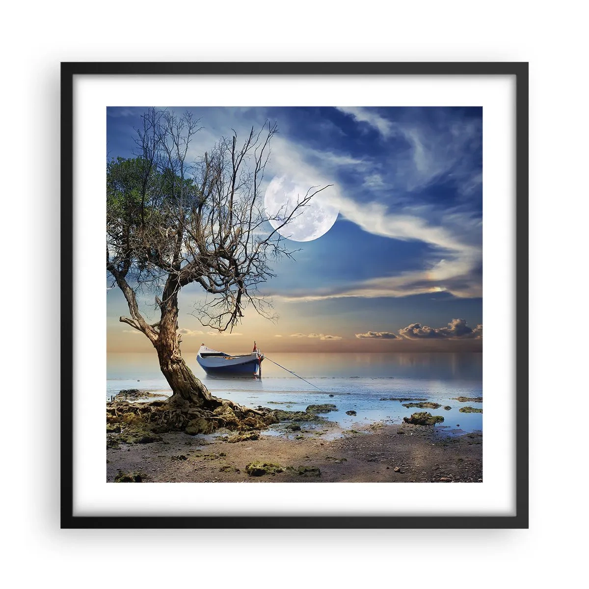 Affisch i svart ram - Är det slut eller början? - 50x50 cm