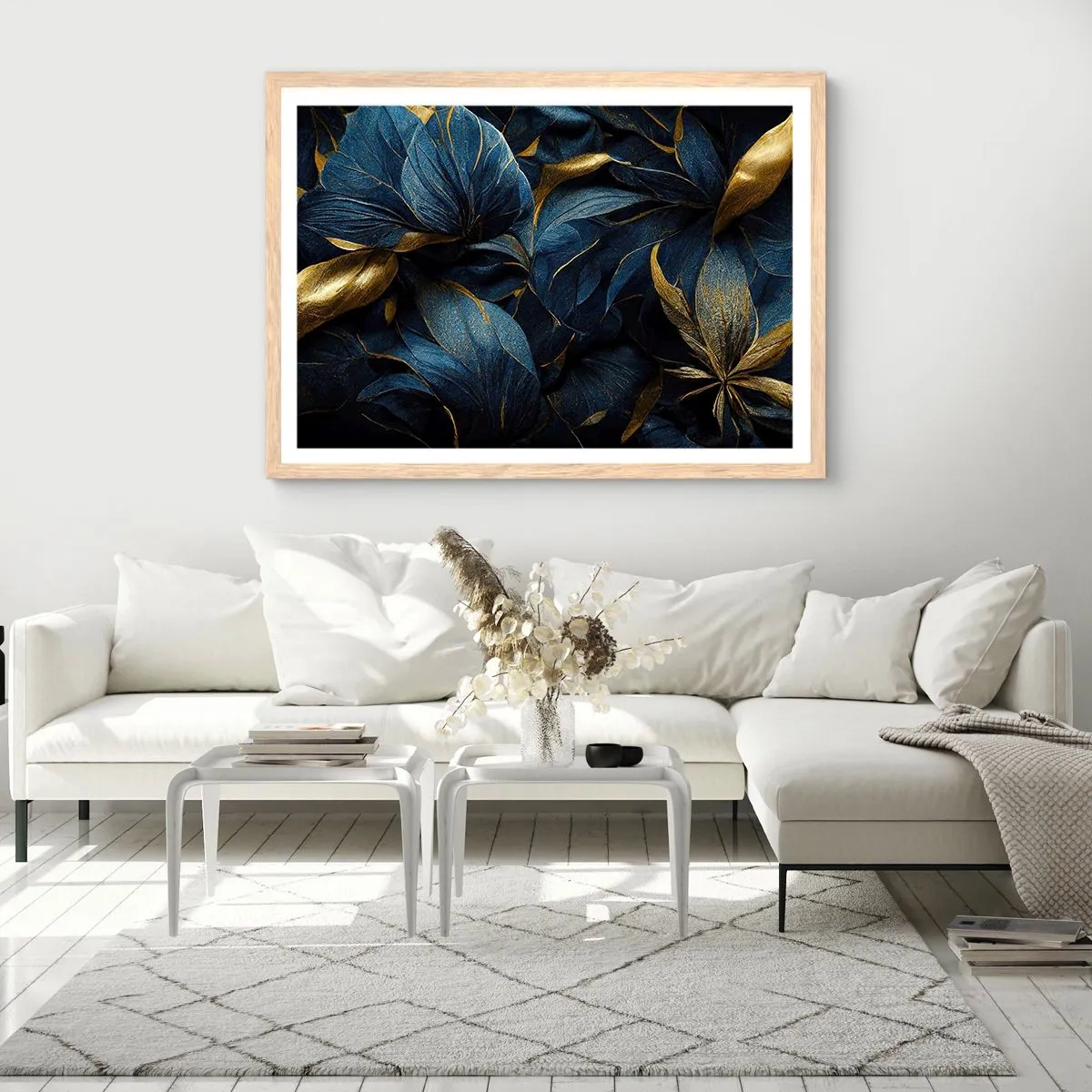 Affisch i ram av ljusek - Fodrad med guld - 100x70 cm