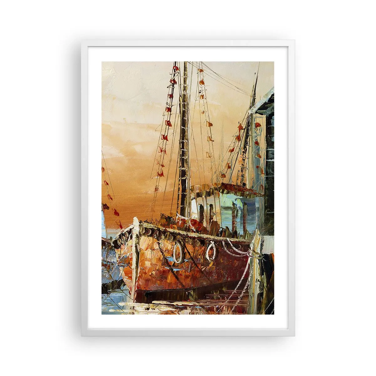 Affisch i vit ram - Lugn hemresa - 50x70 cm