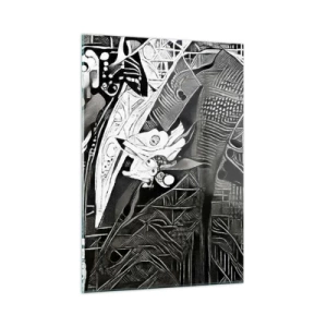 Glastavla - Bild på glas - Gråmänniska? - 50x70 cm