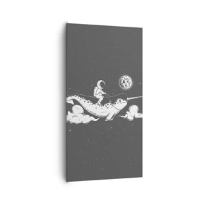 Canvastavla - Bild på duk - Rymdryttare - 65x120 cm
