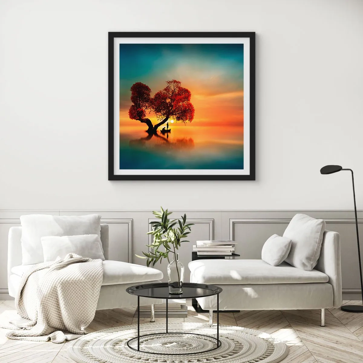 Affisch i svart ram - Avlägsen tystnad - 50x50 cm