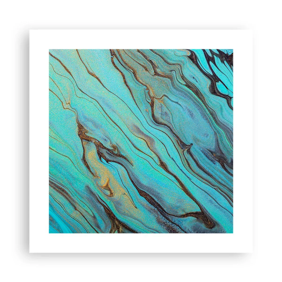 Affisch - Turkost tidvatten - 40x40 cm
