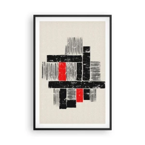 Affisch i svart ram - Rött och svart - 61x91 cm