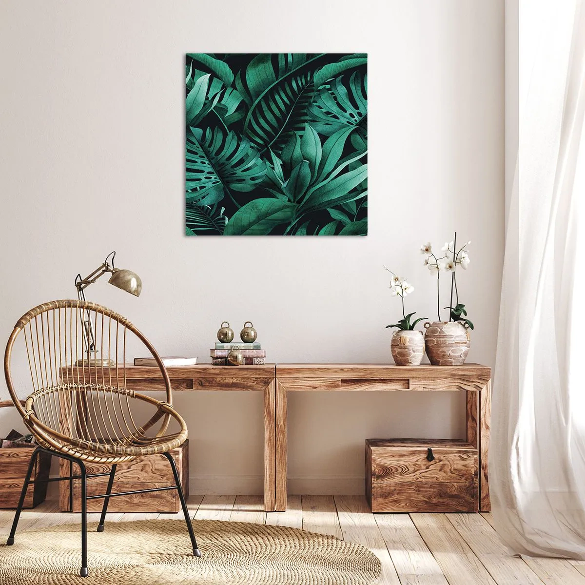 Canvastavla - Bild på duk - Tropiska grönskans djup - 30x30 cm
