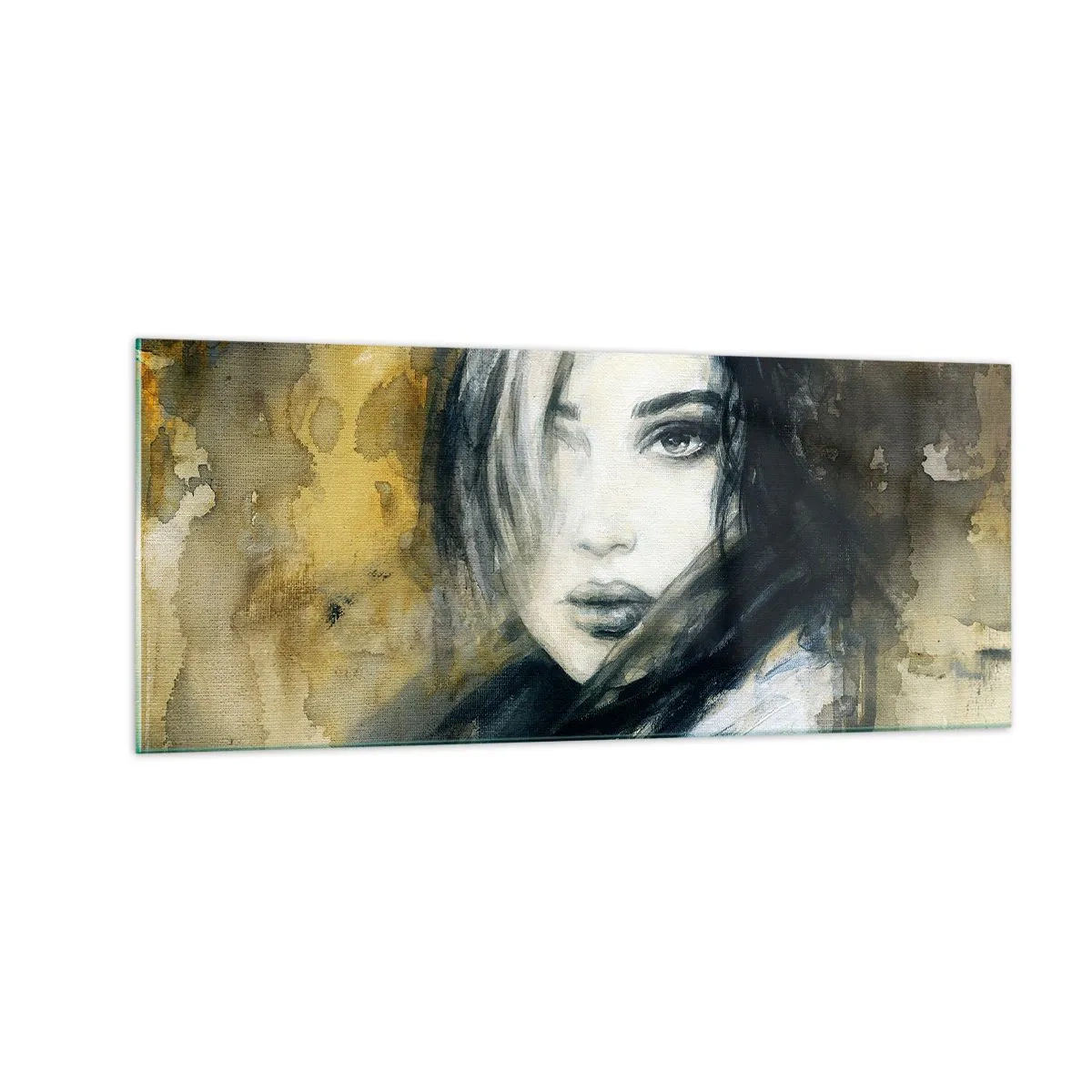 Glastavla - Bild på glas - Mera oskyldig eller sensuell? - 100x40 cm