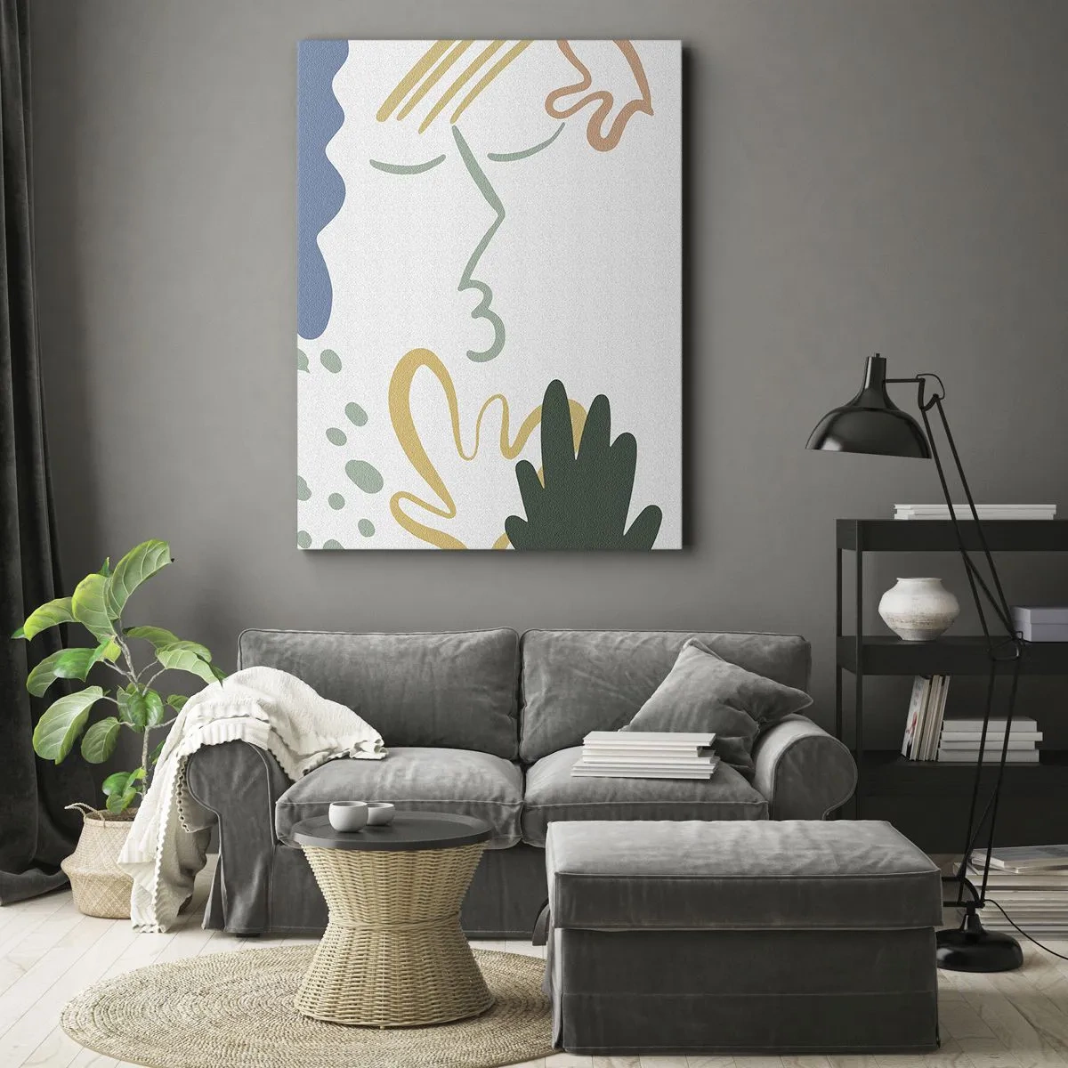 Canvastavla - Bild på duk - En kyss av blommor - 65x120 cm