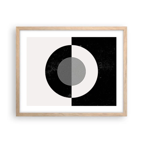 Affisch i ram av ljusek - Harmoni i svart och vitt - 50x40 cm