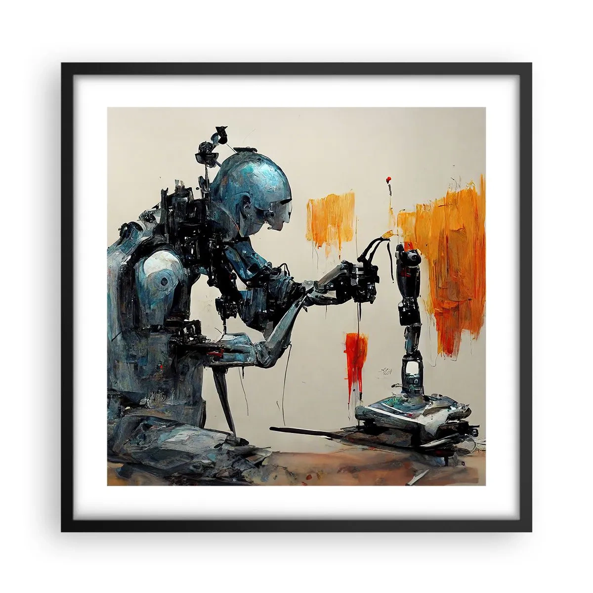 Affisch i svart ram - Kommer i morgon... - 50x50 cm