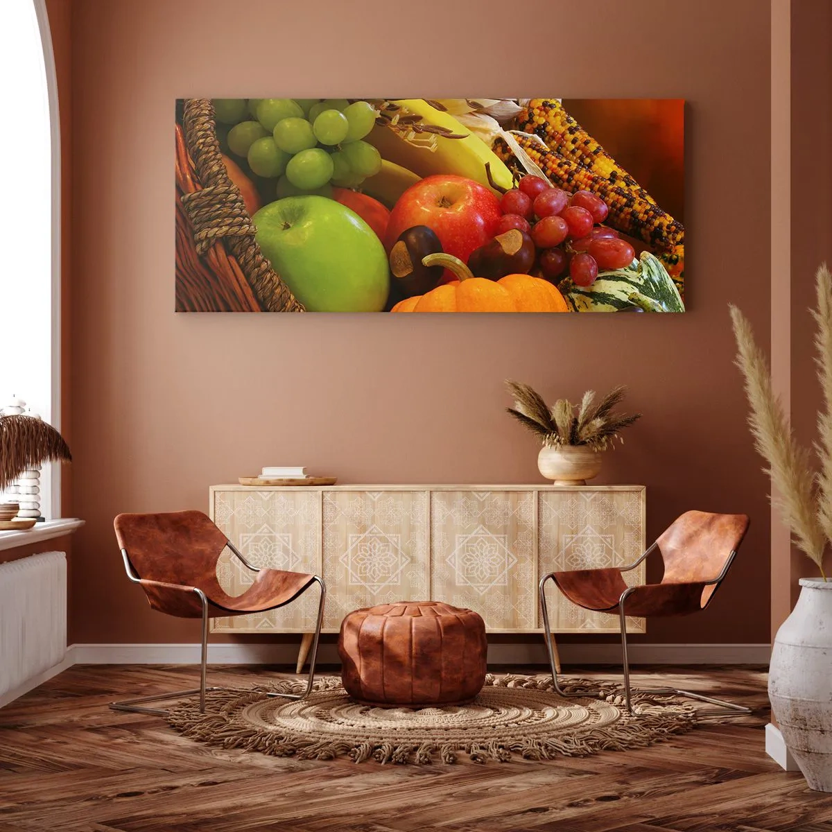Canvastavla - Bild på duk - Överflödets korg - 100x40 cm